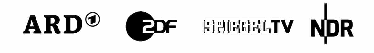 Logos von ARD, ZDF, Spiegel TV und NDR
